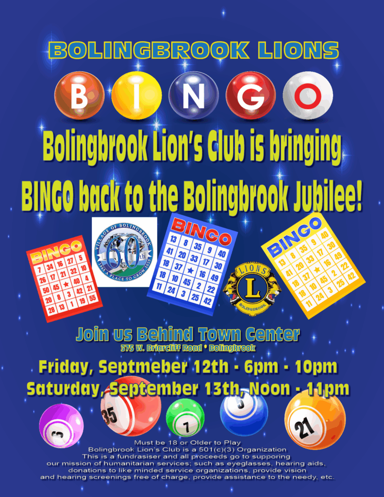 2025 Bolingbrook Lion's Bingo