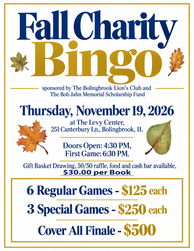2026 Fall Charity Bingo